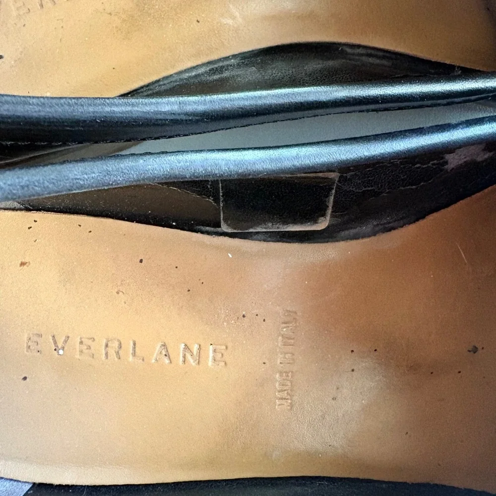 Everlane The Modern Loafer Womens 8.5 Black Italian Leather Slip On Flat Shoes‎